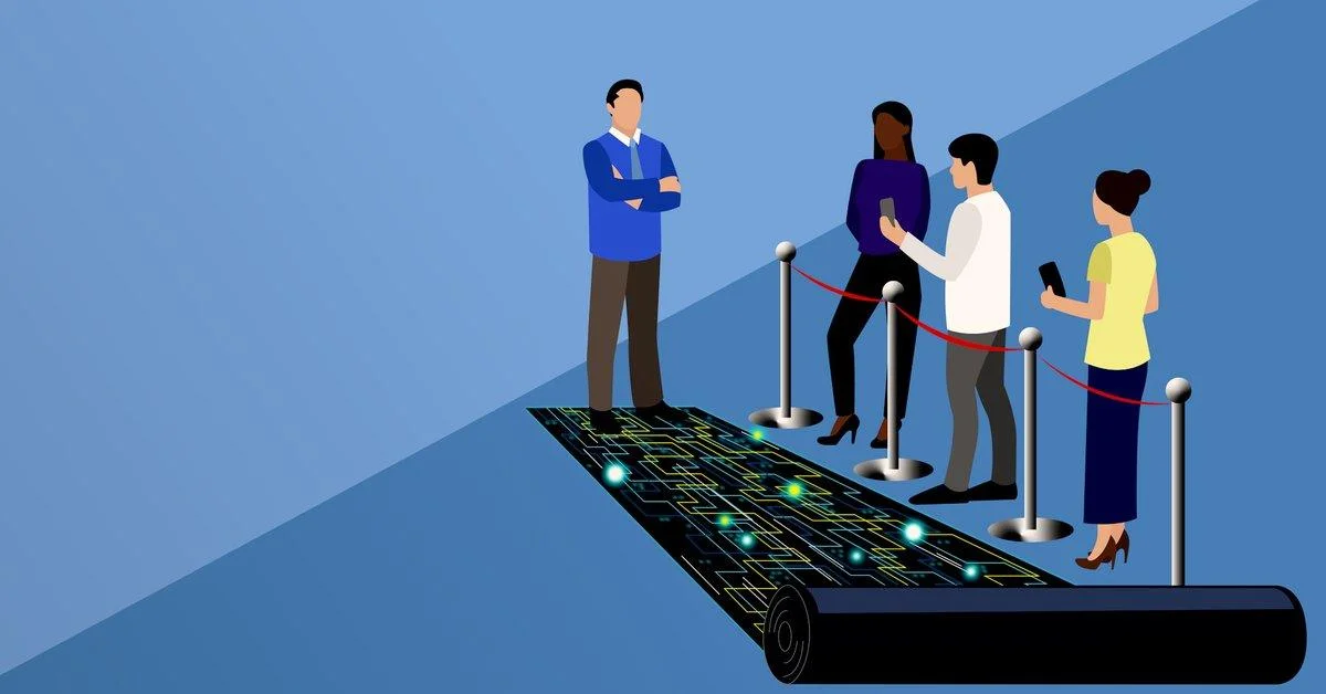 Circuit board carpet connecting humans