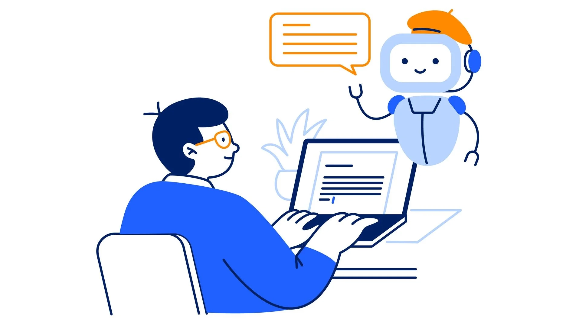 Human talking to a chatbot